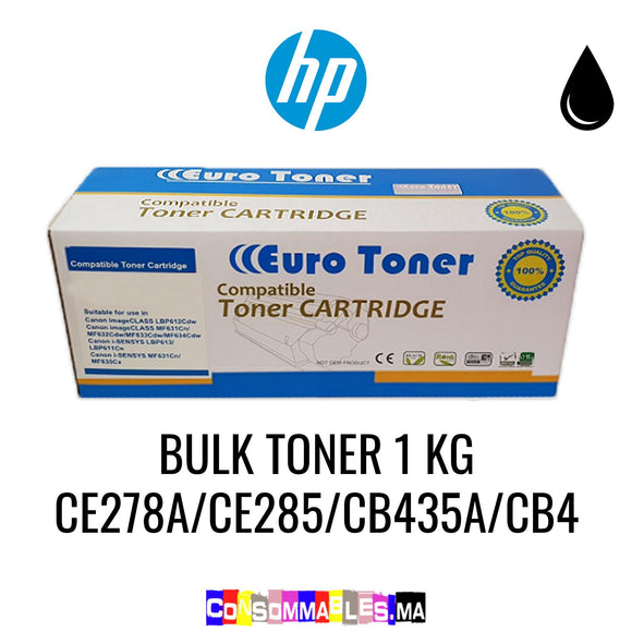 HP Bulk Toner 1 Kg CE278A/CE285/CB435A/CB436A/CB388/CF283A/CE505A/X Noir
