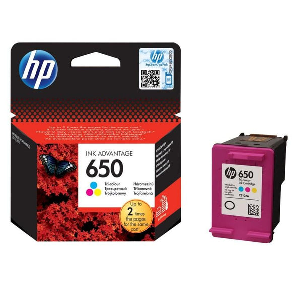 HP 650 trois couleurs - Cartouche d'encre HP d'origine - Consommables
