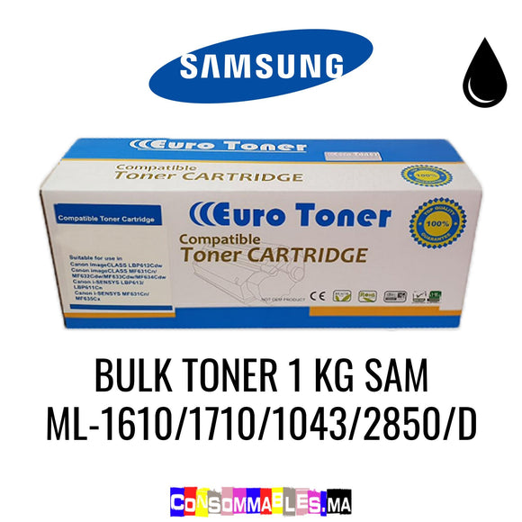 Samsung Bulk Toner 1 Kg SAM ML-1610/1710/1043/2850/D101S/D111S/D116L BK Noir