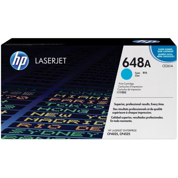 CE261A	HP 648A CYAN ORIGINAL LASERJET TONER CARTRIDGE - Consommables