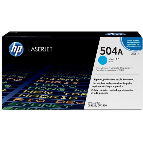 CE251A	HP 504A CYAN ORIGINAL LASERJET TONER CARTRIDGE - Consommables