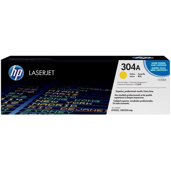 CC532A	HP 304A YELLOW Original LaserJet Toner Cartridge - Consommables