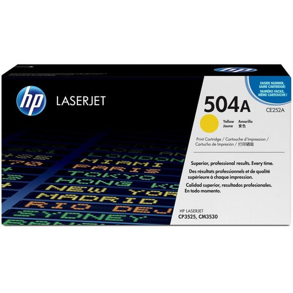 CE252A	HP 504A JAUNE ORIGINAL LASERJET TONER CARTRIDGE  - Consommables