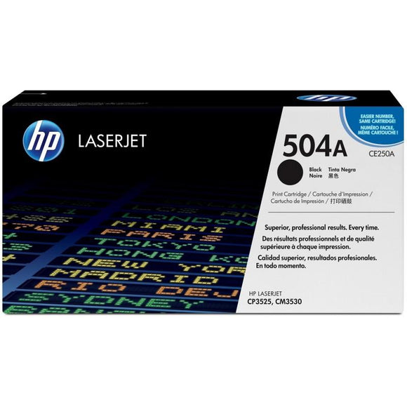 CE250A	HP 504A Black ORIGINAL LASERJET TONER CARTRIDGE - Consommables