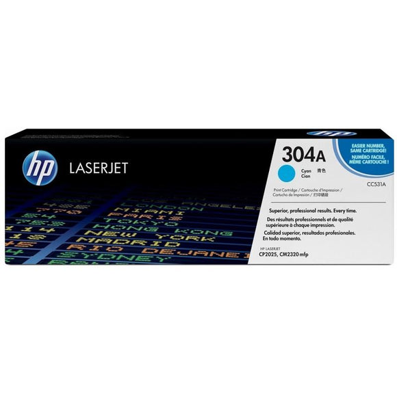 CC531A	HP 304A CYAN Original LaserJet Toner Cartridge - Consommables